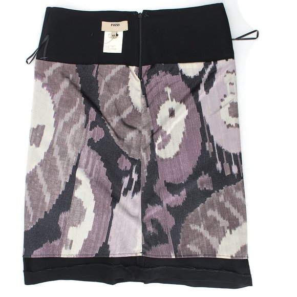 Fuzzi NWT Black Origami Skirt IT42 US6 Crepe Lined Vintage 90s Y2K Minimalist - Picture 6 of 8